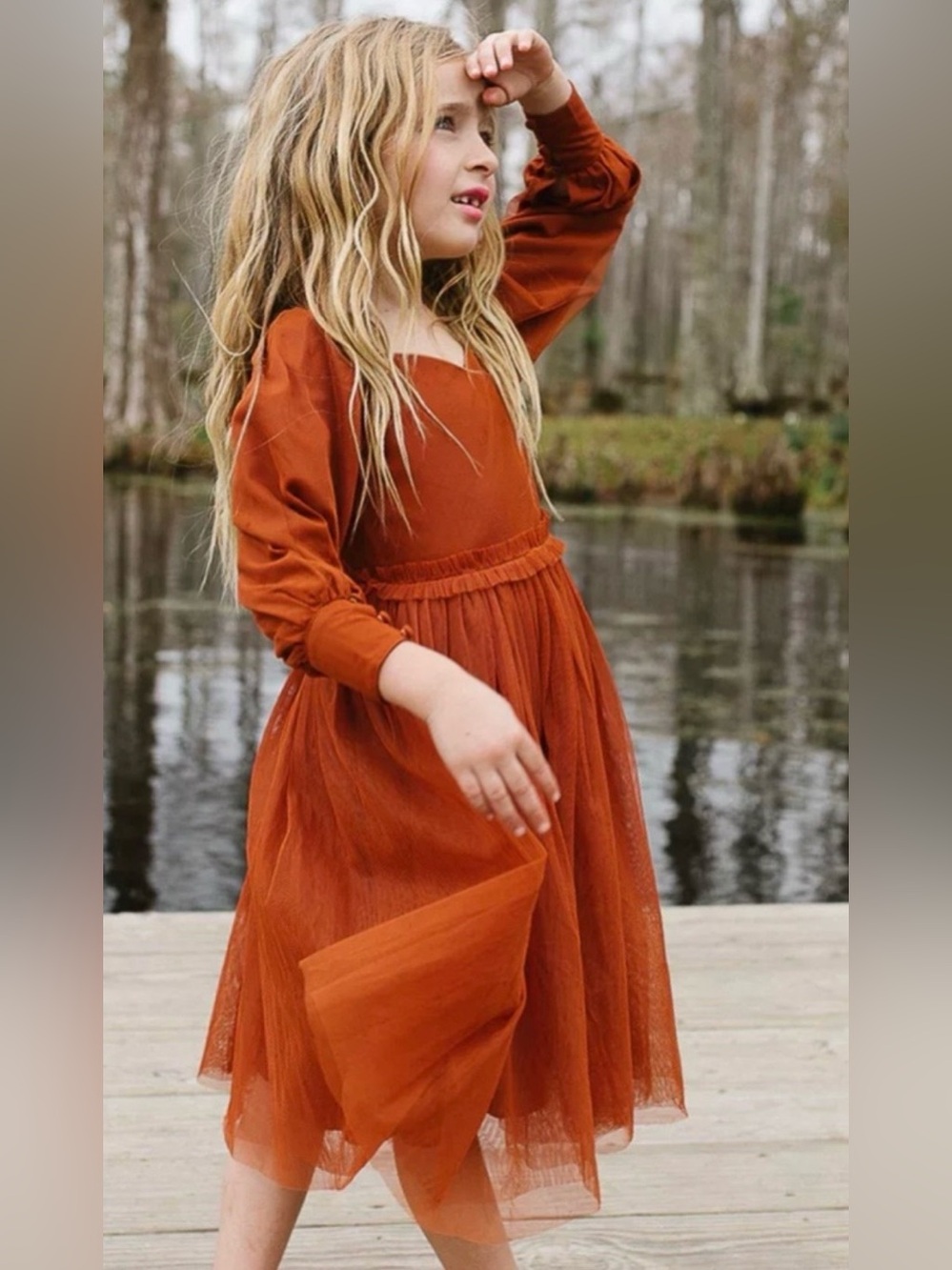 Ivy City Co. Girl Florence dress in rust, size 9/10